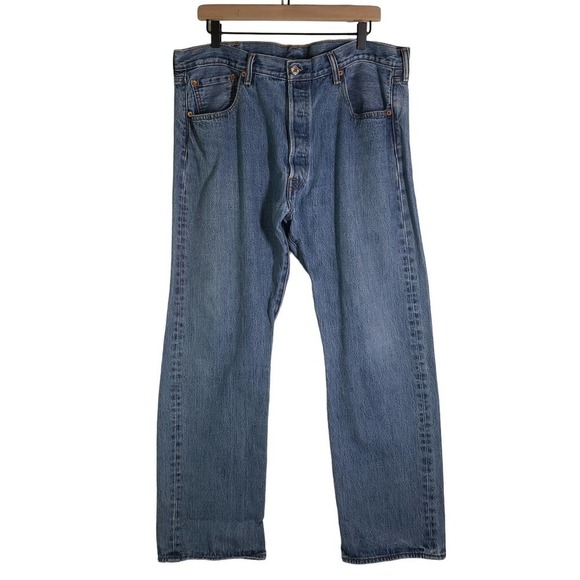 Levi's 501 Button Fly Jeans 38x30 Medium Wash Cotton